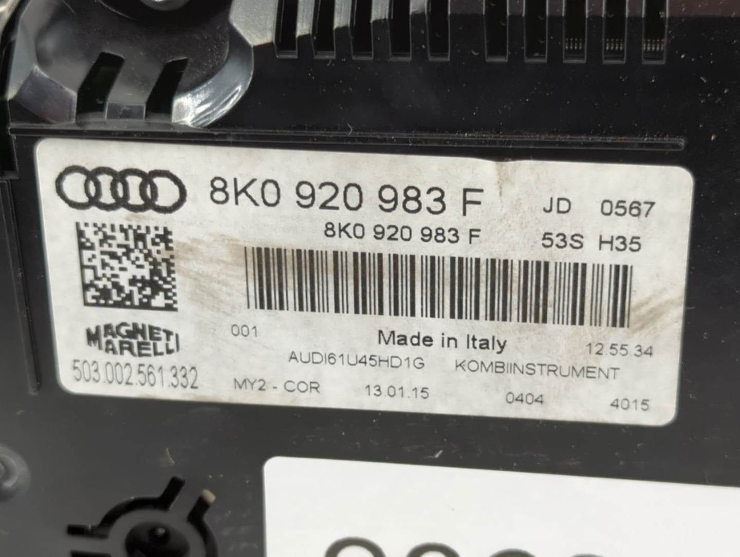 2013-2016 Audi A4 Instrument Cluster Speedometer Gauges P/N:8K0 920 983 F Fits Fits 2013 2014 2015 2016 OEM Used Auto Parts 