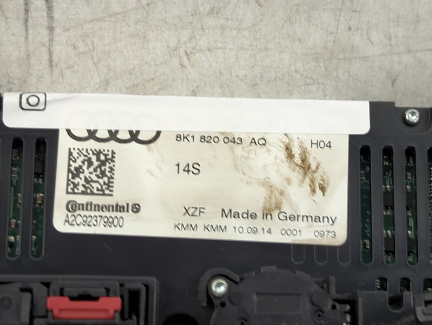 2014-2016 Audi A5 Climate Control Module Temperature AC/Heater Replacement P/N:8K1820043AQ A2C92379900 Fits OEM Used Auto Pa