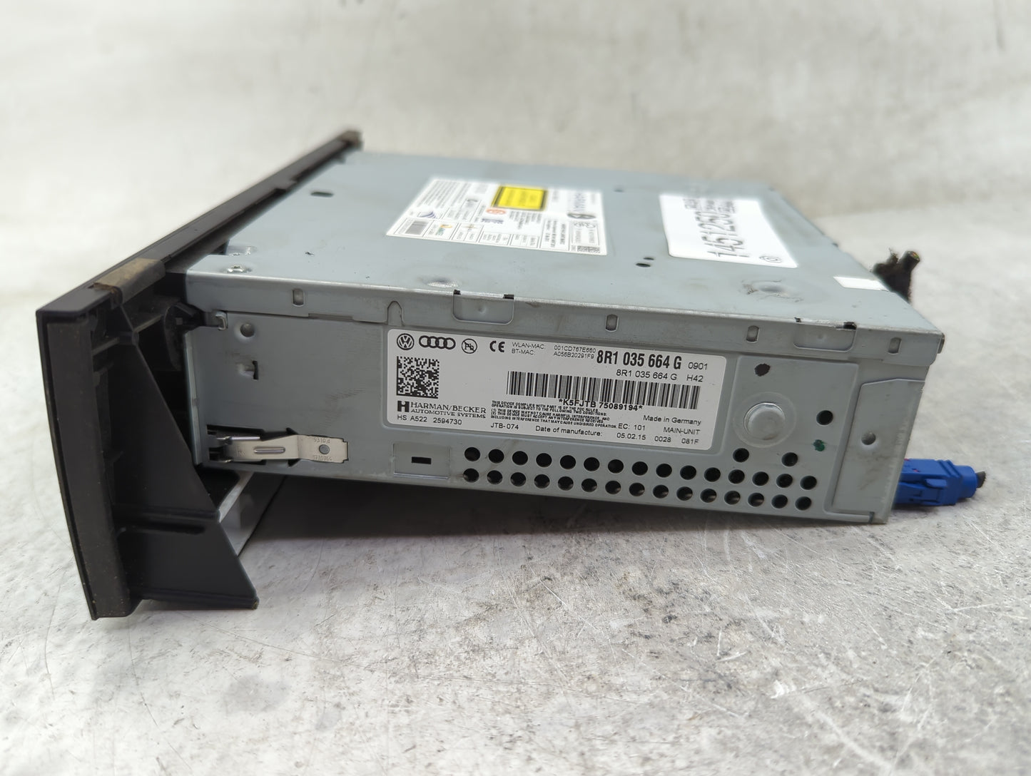 2010-2017 Audi A5 Radio AM FM Cd Player Receiver Replacement P/N:8R1035664G 8R1035664GH42 Fits OEM Used Auto Parts - Oemused