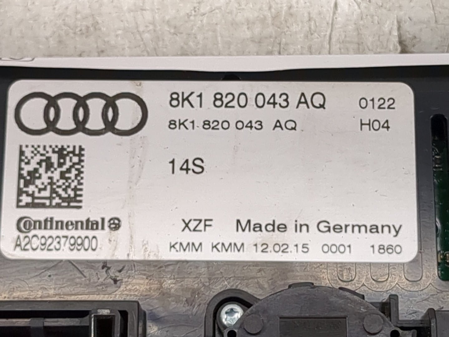 2014-2017 Audi A5 Climate Control Module Temperature AC/Heater Replacement P/N:8K1 820 043 AQ Fits Fits 2013 2014 2015 2016 