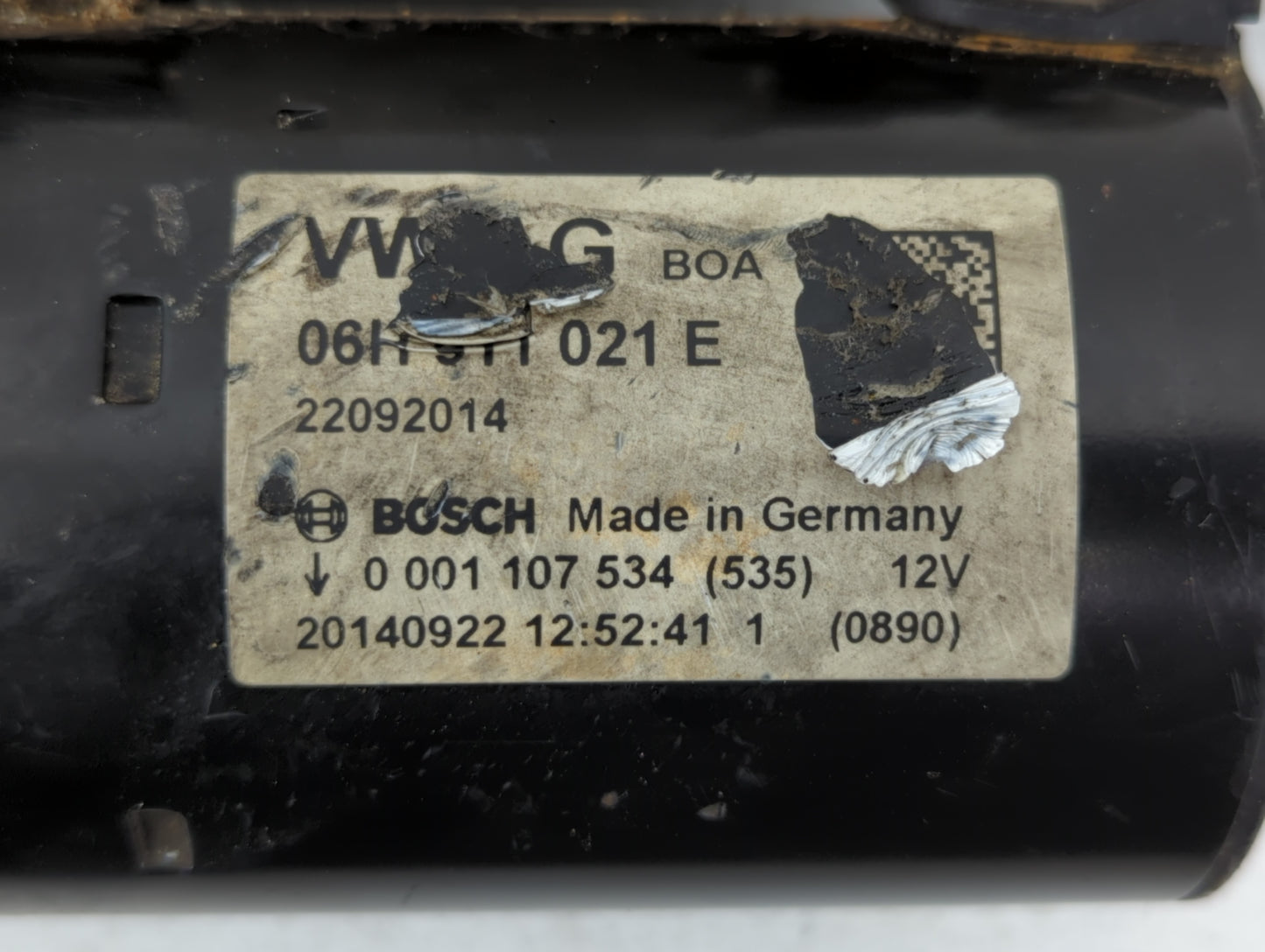 2015-2017 Audi A5 Car Starter Motor Solenoid OEM P/N:06H 911 021 E Fits Fits 2014 2015 2016 2017 OEM Used Auto Parts - Oemus