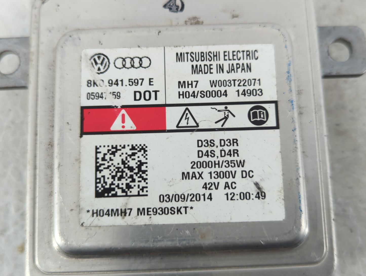 2015 Audi A5 Headlight Ballast Head Light - Oemusedautoparts1.com
