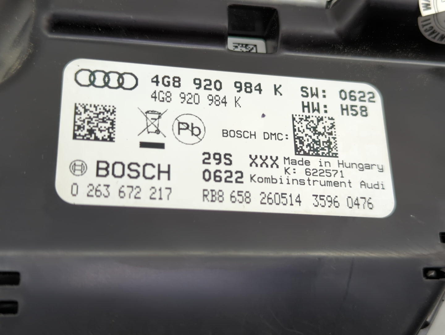 2014-2015 Audi A6 Instrument Cluster Speedometer Gauges P/N:0263 672 217 4G8 920 984 K Miles: Fits Fits 2014 2015 OEM Used A