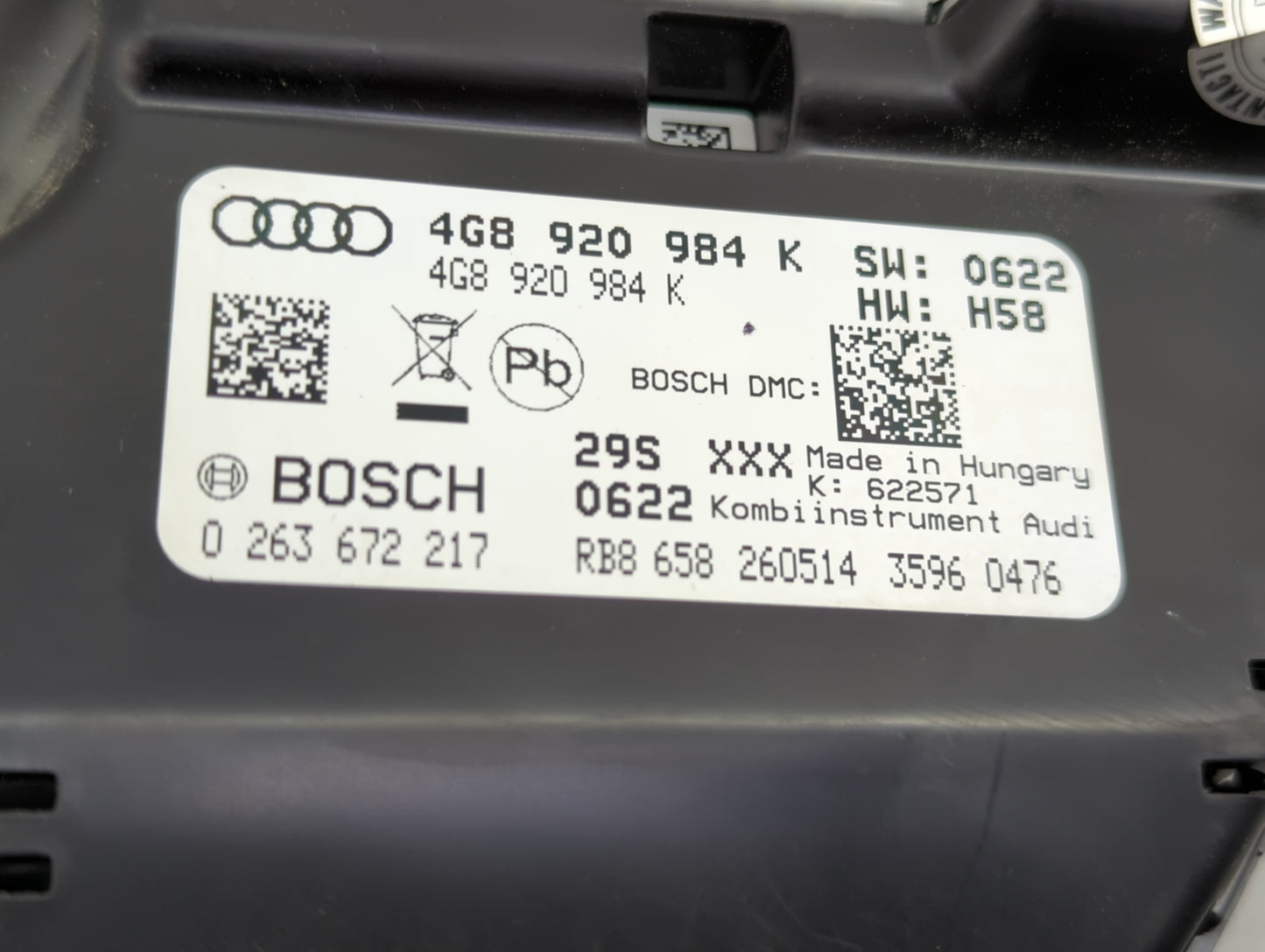2014-2015 Audi A6 Instrument Cluster Speedometer Gauges P/N:0263 672 217 4G8 920 984 K Miles: Fits Fits 2014 2015 OEM Used A