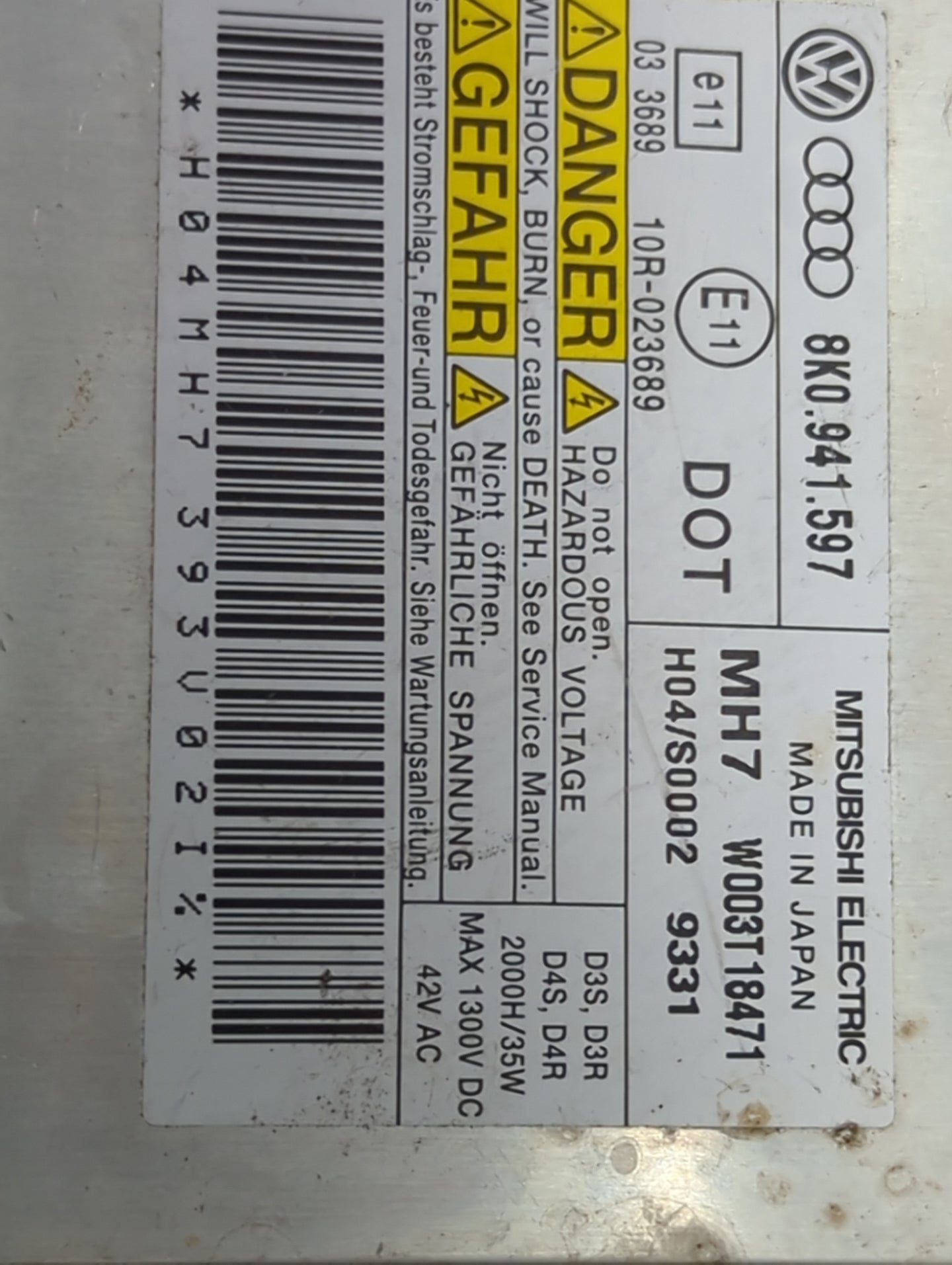 2015 Audi A6 Headlight Ballast Head Light 1463064 - Oemusedautoparts1.com