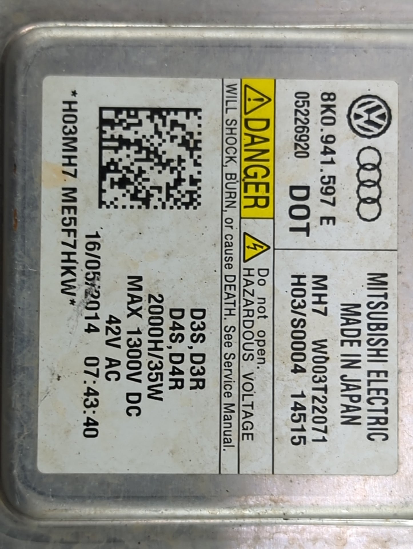 2015 Audi A6 Headlight Ballast Head Light 1463100 - Oemusedautoparts1.com