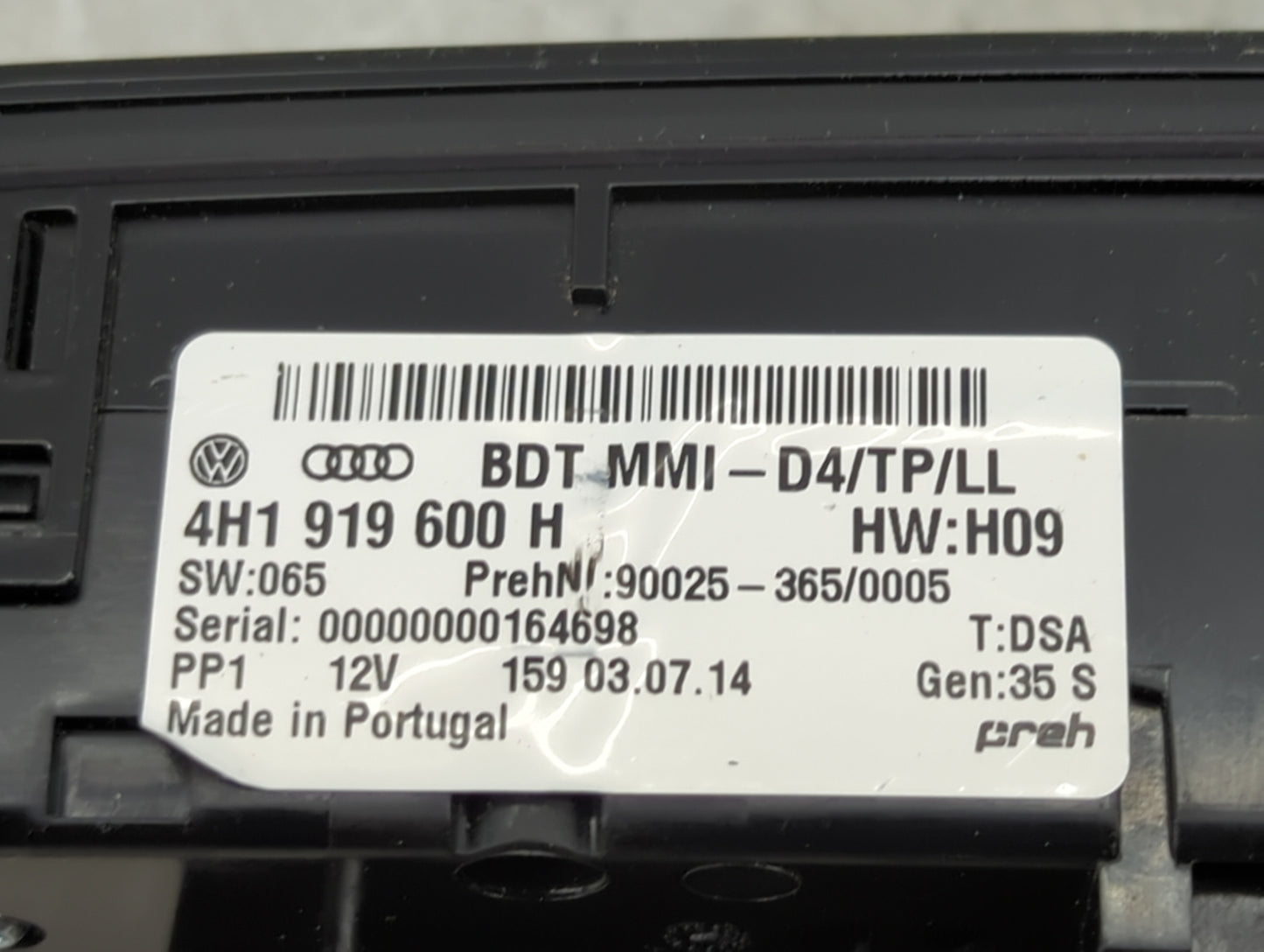2011-2018 Audi A8 Radio AM FM Cd Player Receiver Replacement P/N:4H1919600H 90025-365/0005 Fits OEM Used Auto Parts - Oemuse