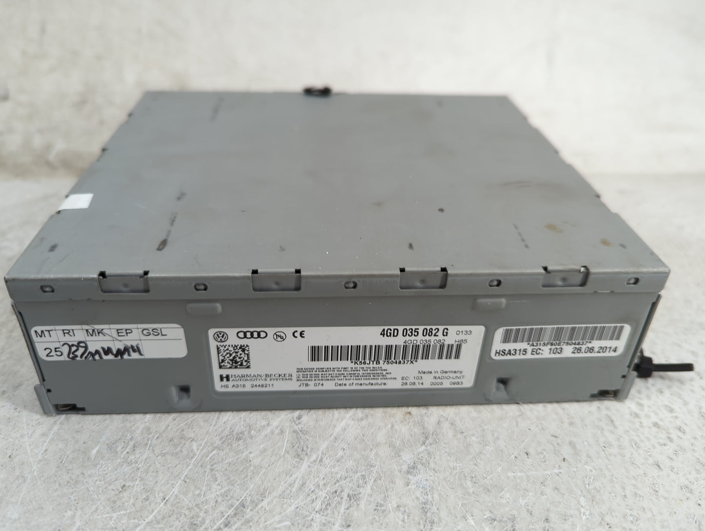 2011-2018 Audi A8 Radio AM FM Cd Player Receiver Replacement P/N:4GD035082G 4GD035082 Fits OEM Used Auto Parts - Oemusedauto
