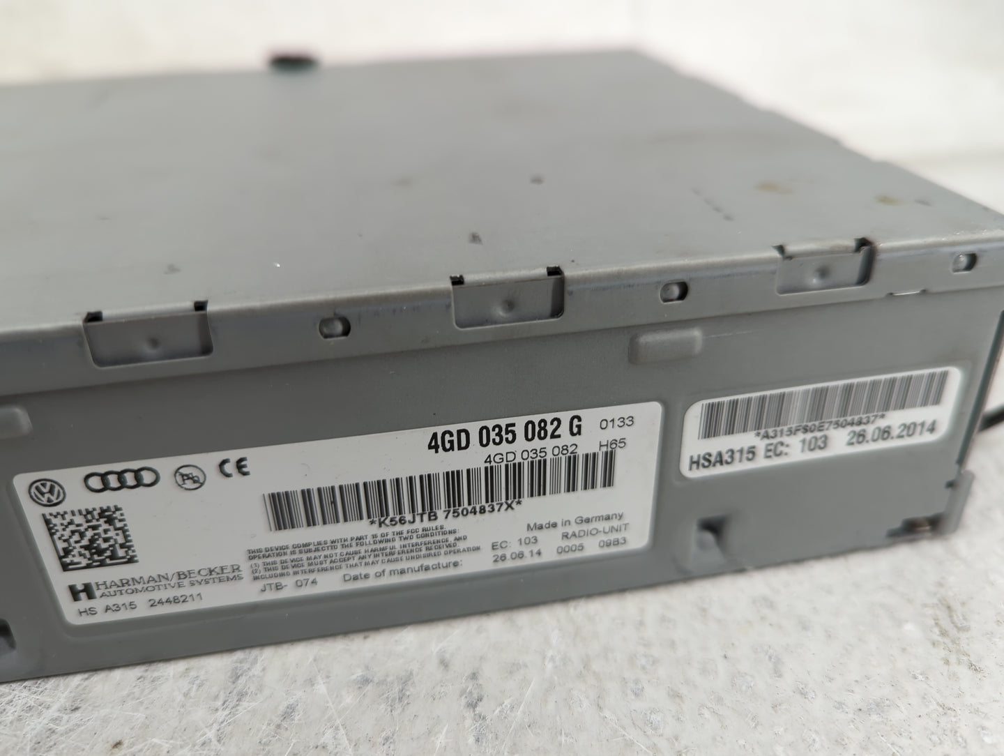 2011-2018 Audi A8 Radio AM FM Cd Player Receiver Replacement P/N:4GD035082G 4GD035082 Fits OEM Used Auto Parts - Oemusedauto