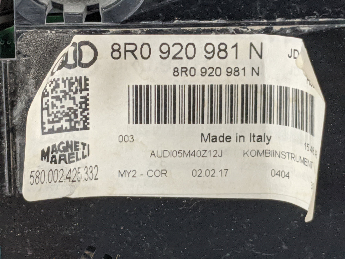 2013-2017 Audi Q5 Instrument Cluster Speedometer Gauges P/N:8R0 920 981 N Fits Fits 2013 2014 2015 2016 2017 OEM Used Auto P