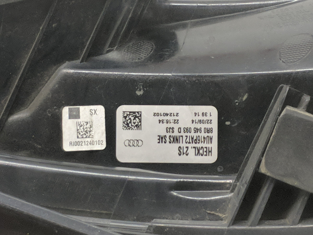 2013-2017 Audi Q5 Driver Left Side Deck Lid Mounted Tail Light 1270348 - Oemusedautoparts1.com