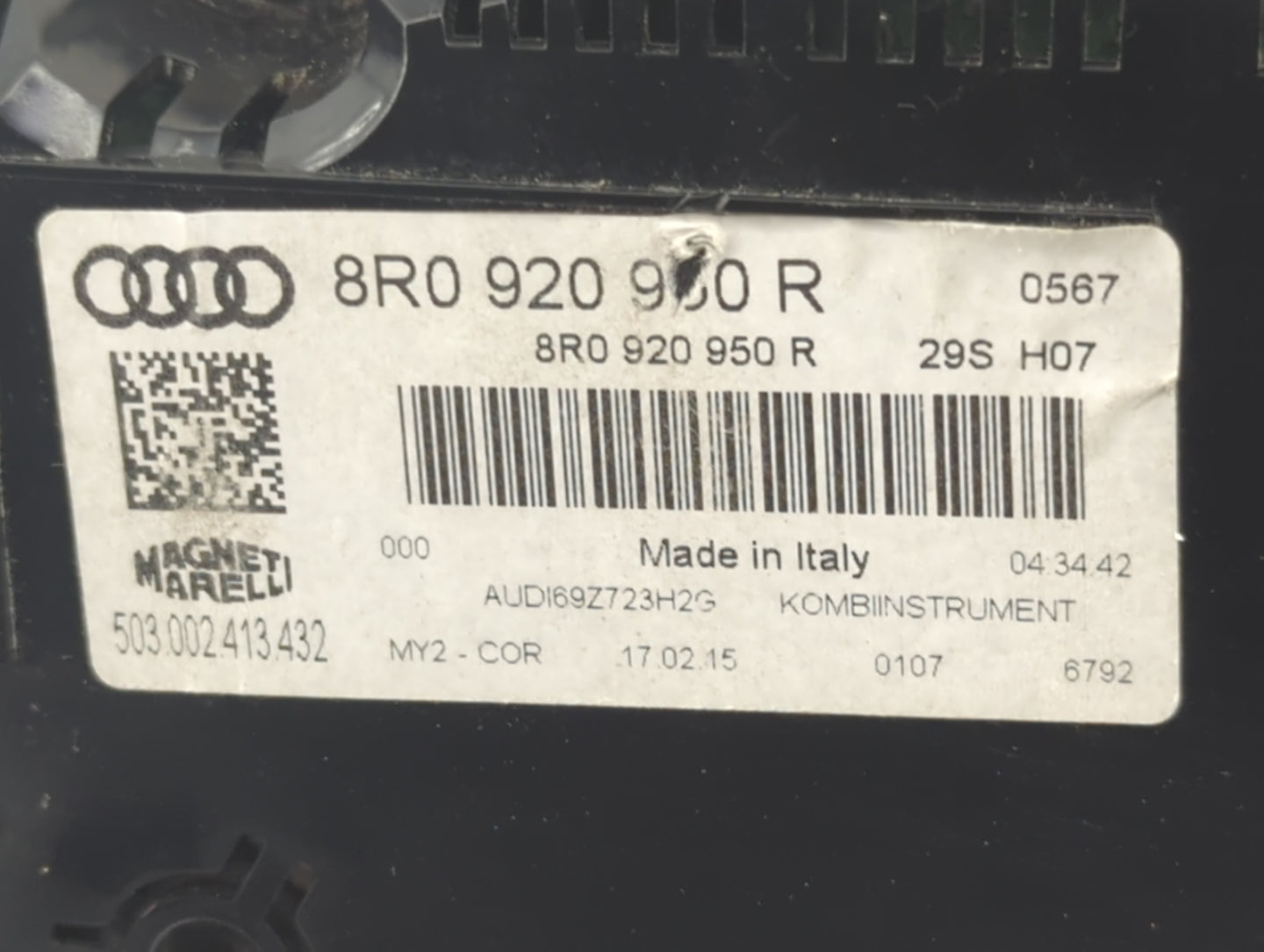2013-2017 Audi Q5 Instrument Cluster Speedometer Gauges P/N:8R0 920 950 R Fits Fits 2013 2014 2015 2016 2017 OEM Used Auto P