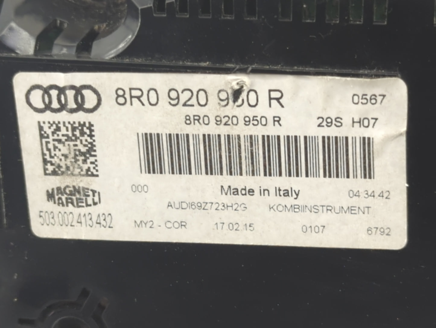 2013-2017 Audi Q5 Instrument Cluster Speedometer Gauges P/N:8R0 920 950 R Fits Fits 2013 2014 2015 2016 2017 OEM Used Auto P