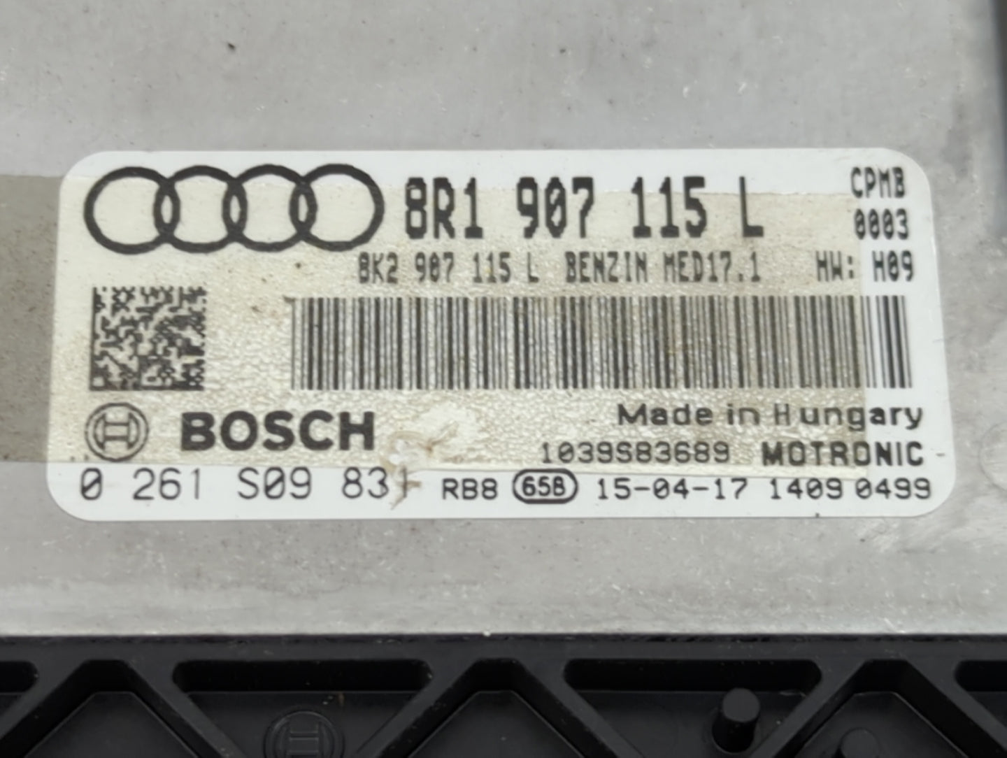 2013-2015 Audi Q5 PCM Engine Control Computer ECU ECM PCU OEM P/N:0 261 S09 831 8R1 907 115 L Fits Fits 2013 2014 2015 OEM U