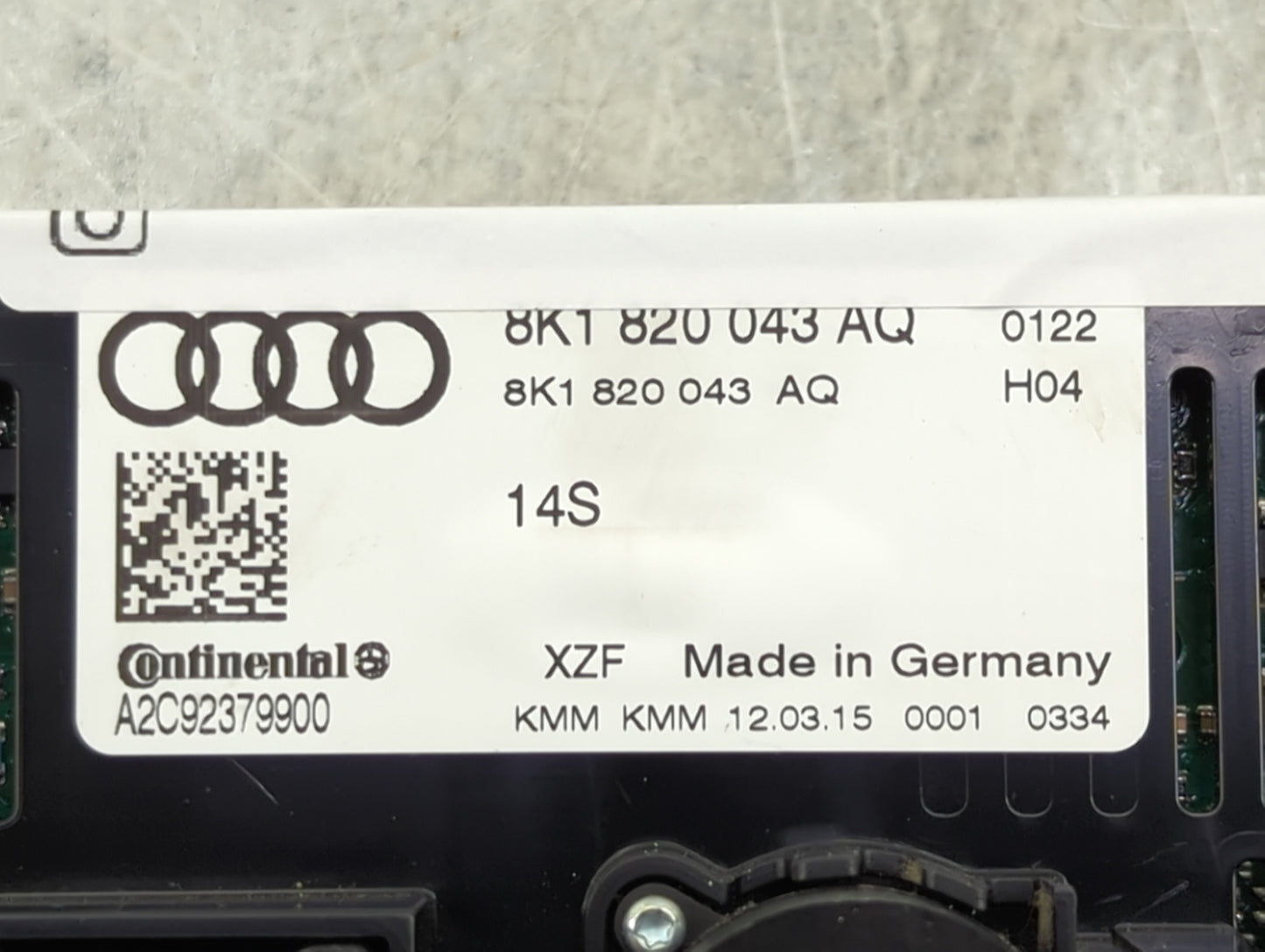 2013-2017 Audi Q5 Climate Control Module Temperature AC/Heater Replacement P/N:8K1820043AQ A2C92379900 Fits OEM Used Auto Pa