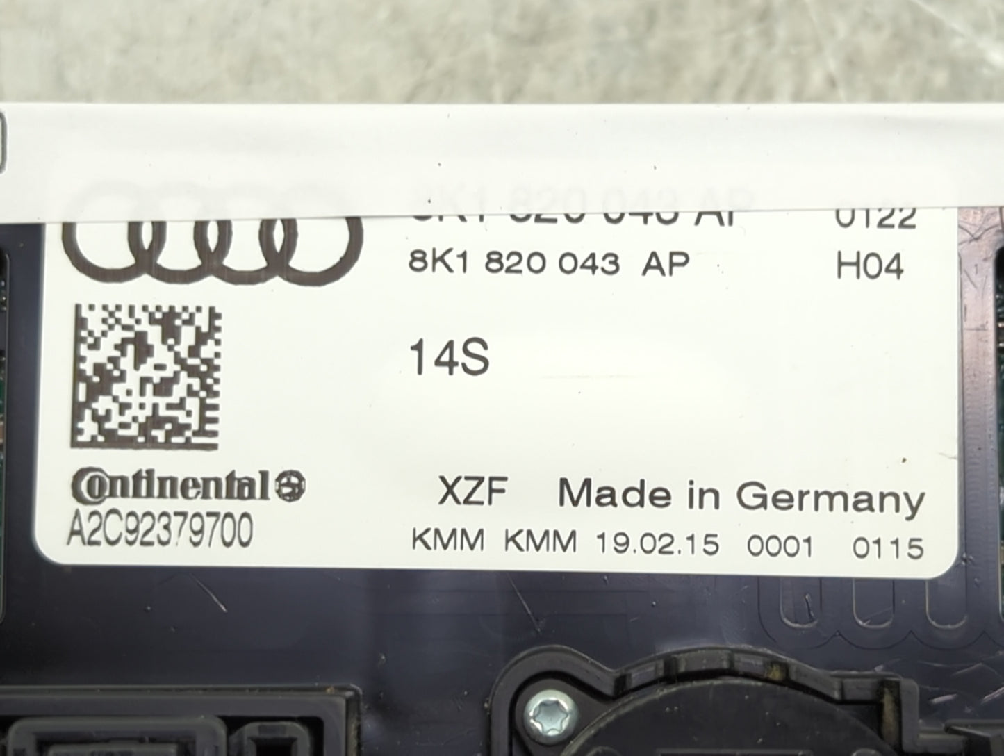 2013-2017 Audi Q5 Climate Control Module Temperature AC/Heater Replacement P/N:8K1820043AP A2C92379700 Fits OEM Used Auto Pa