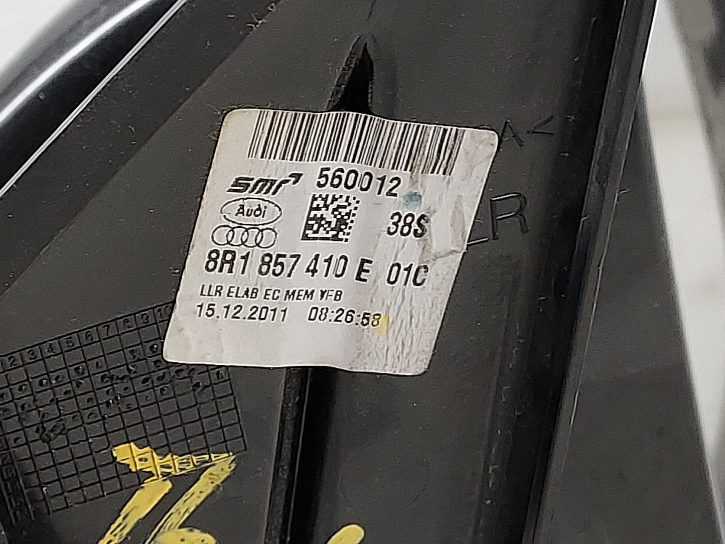 2015-2017 Audi Q5 Passenger Side View Mirror - Right Door Mirror OEM Used - Oemusedautoparts1.com