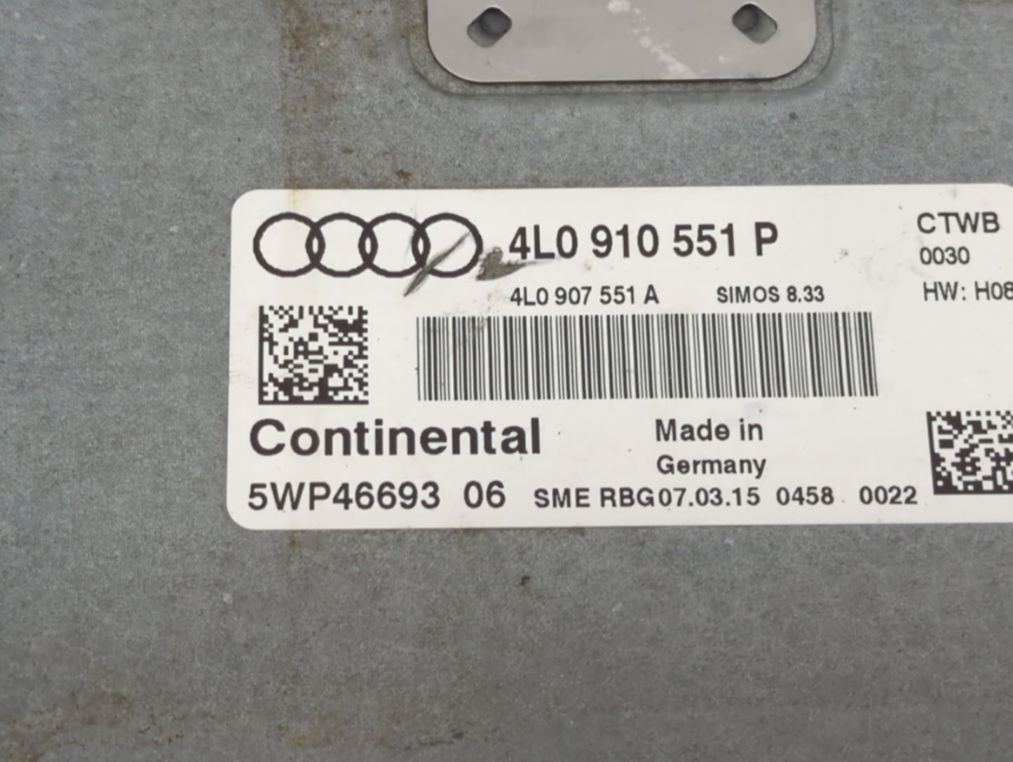 2013-2015 Audi Q7 PCM Engine Control Computer ECU ECM PCU OEM P/N:4L0910551P 4L0907551A, 5WP46693 Fits Fits 2013 2014 2015 O