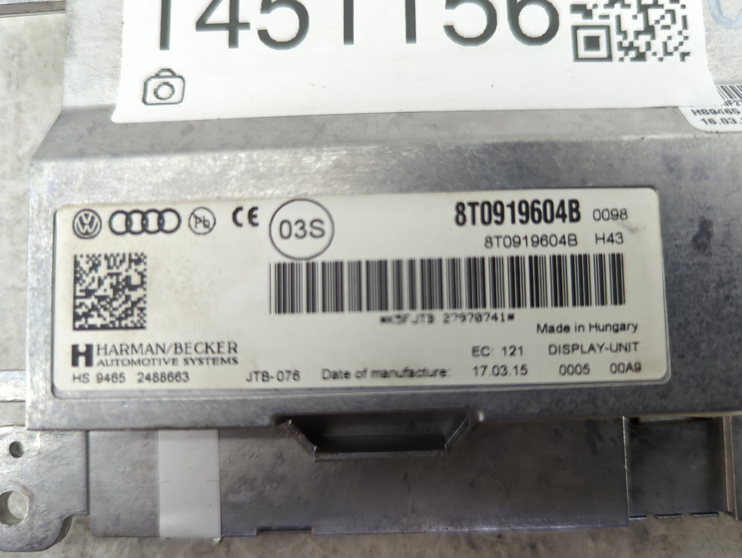 2013-2015 Audi Q7 Information Display Screen - Oemusedautoparts1.com