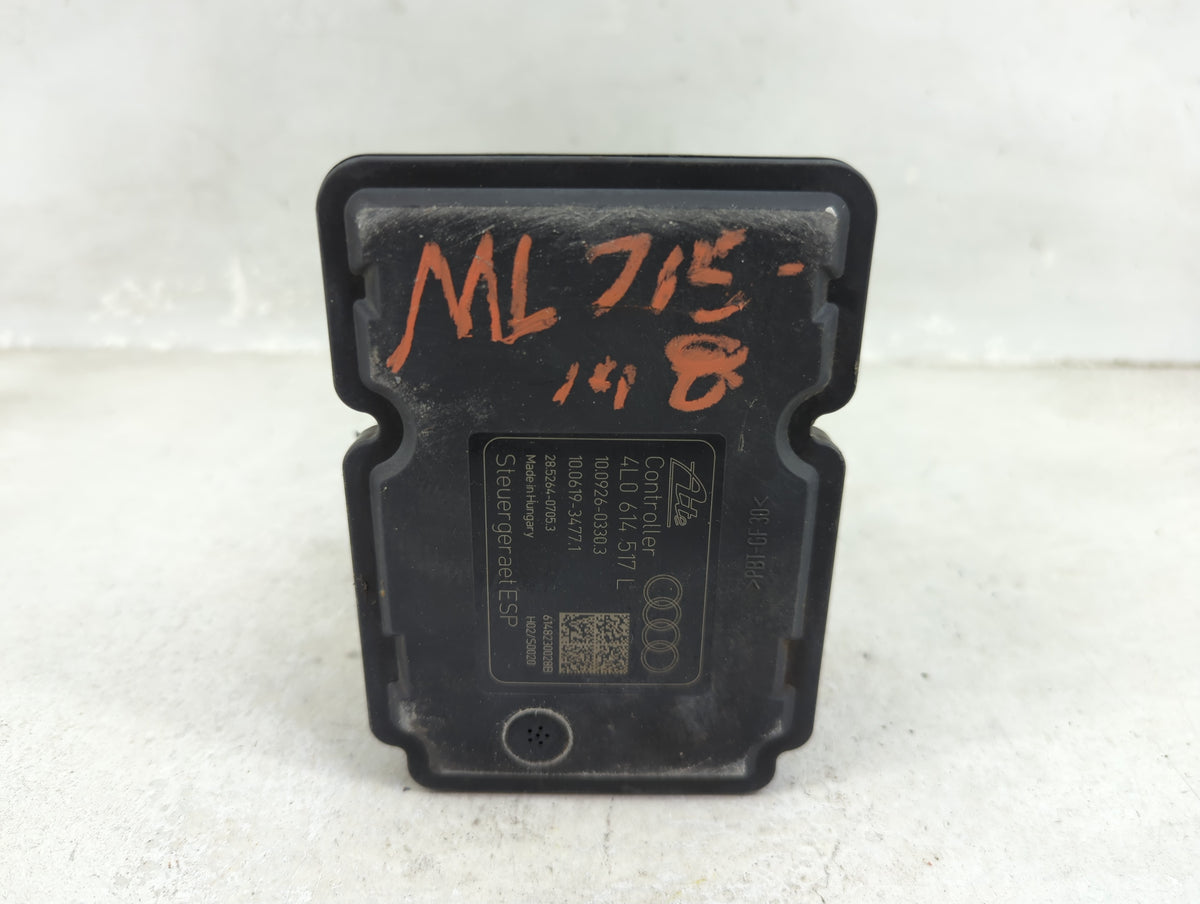 2013-2015 Audi Q7 Anti-Lock Brake ABS Pump Module Actuator OEM P/N:4L0 614 517 L Fits Fits 2013 2014 2015 OEM Used Auto Part