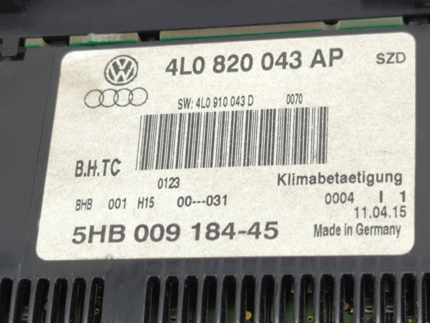 2013-2015 Audi Q7 Climate Control Module Temperature AC/Heater Replacement P/N:4L0 820 043 AP Fits Fits 2013 2014 2015 OEM U
