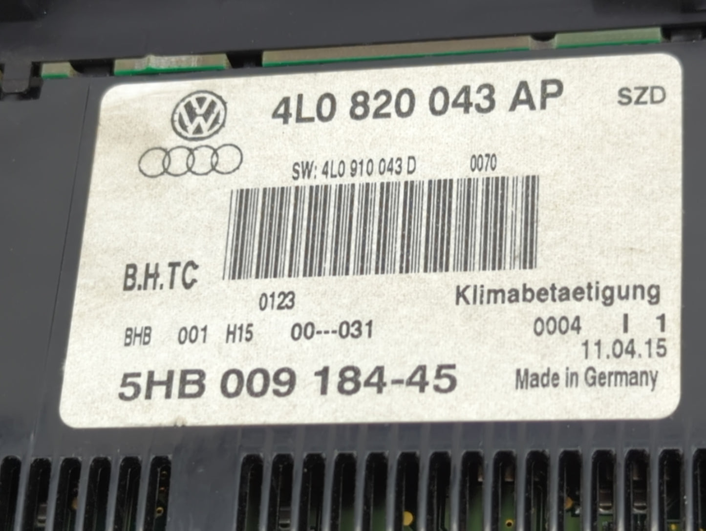 2013-2015 Audi Q7 Climate Control Module Temperature AC/Heater Replacement P/N:4L0 820 043 AP Fits Fits 2013 2014 2015 OEM U