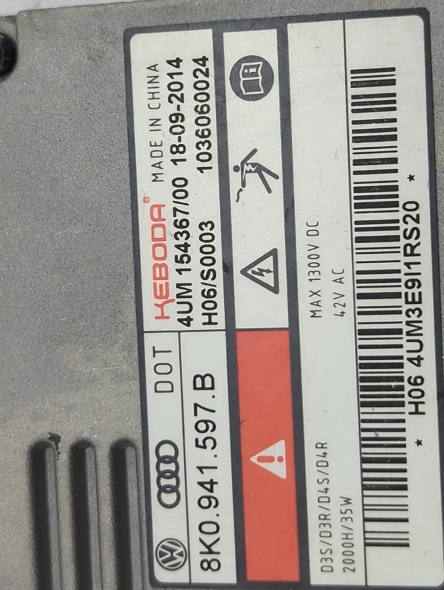 2015 Audi Q7 Headlight Ballast Head Light - Oemusedautoparts1.com