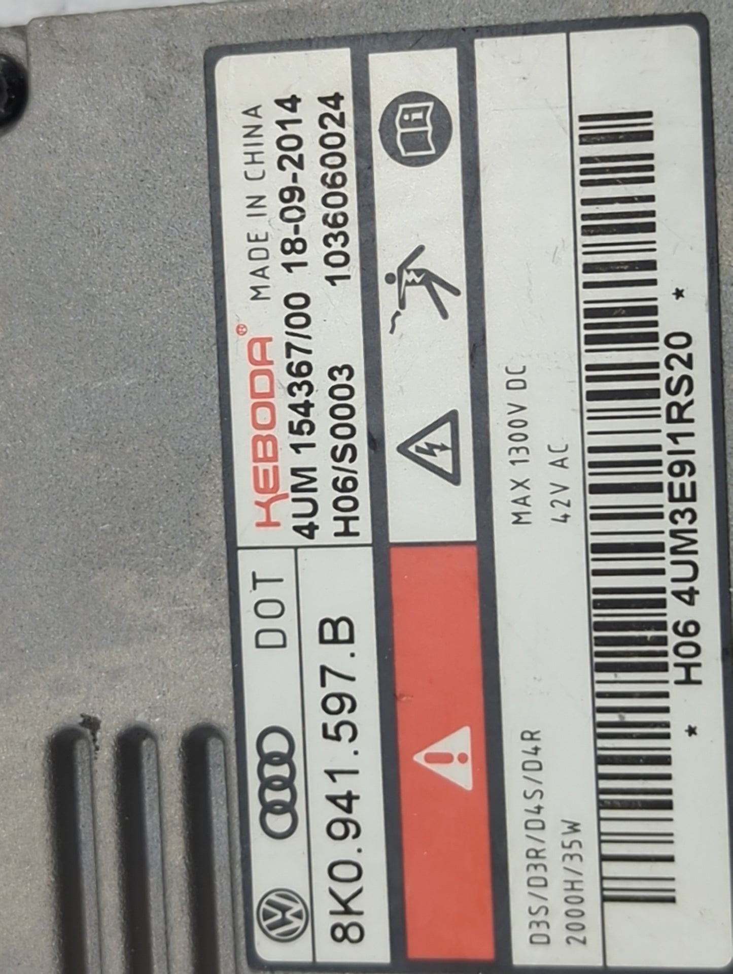2015 Audi Q7 Headlight Ballast Head Light - Oemusedautoparts1.com