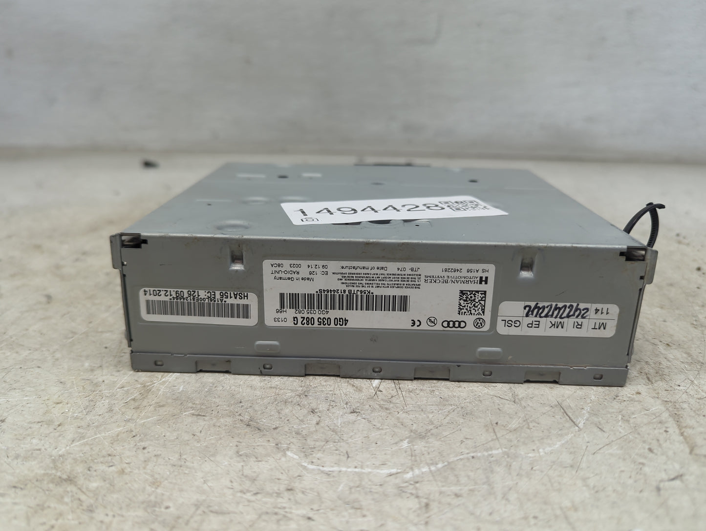 2013-2015 Audi Q7 Radio AM FM Cd Player Receiver Replacement P/N:4G0035082G K56JTB8124645 Fits OEM Used Auto Parts - Oemused