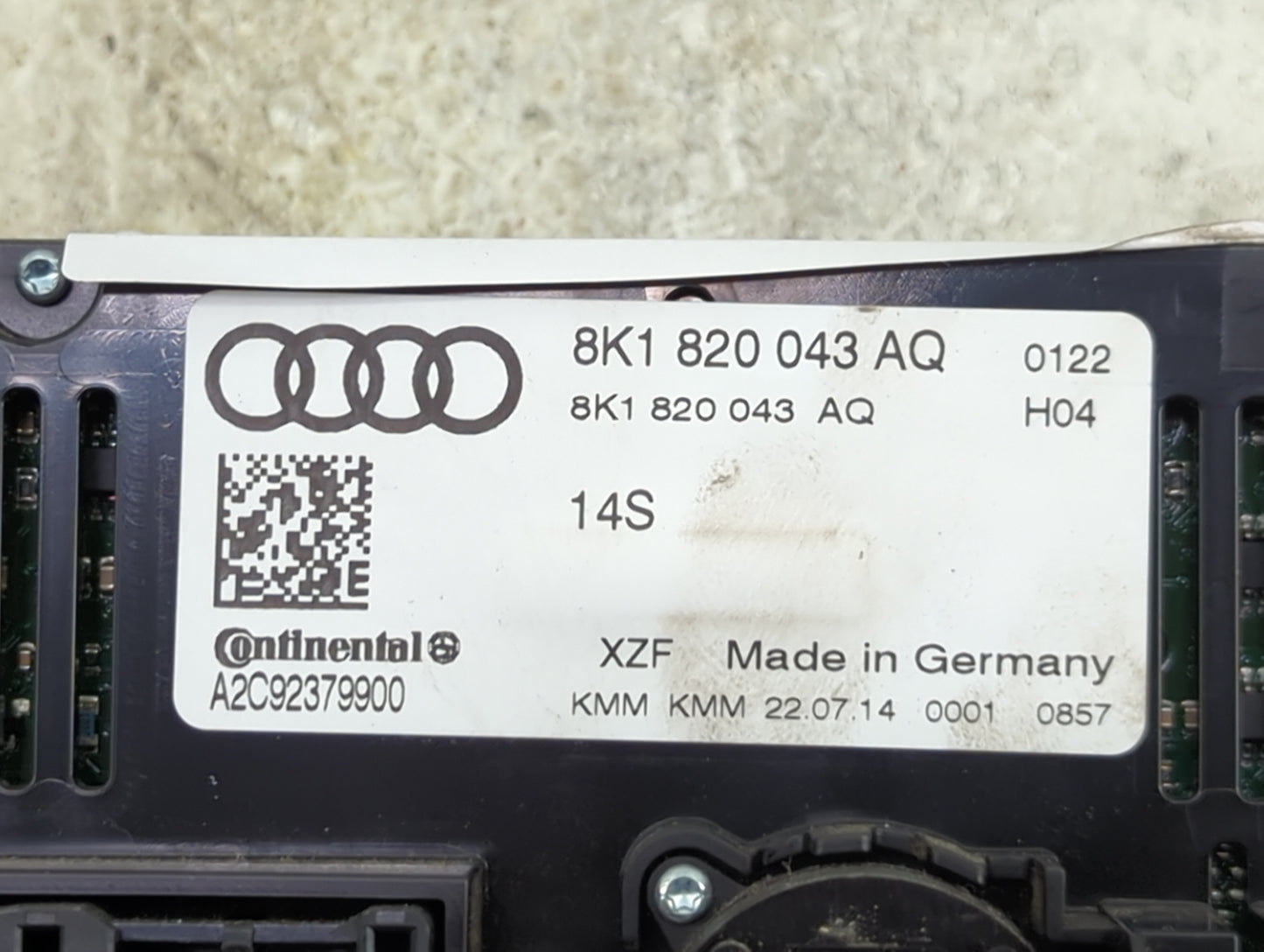 2014-2017 Audi S5 Climate Control Module Temperature AC/Heater Replacement P/N:8K1820043AQ A2C92379900 Fits OEM Used Auto Pa