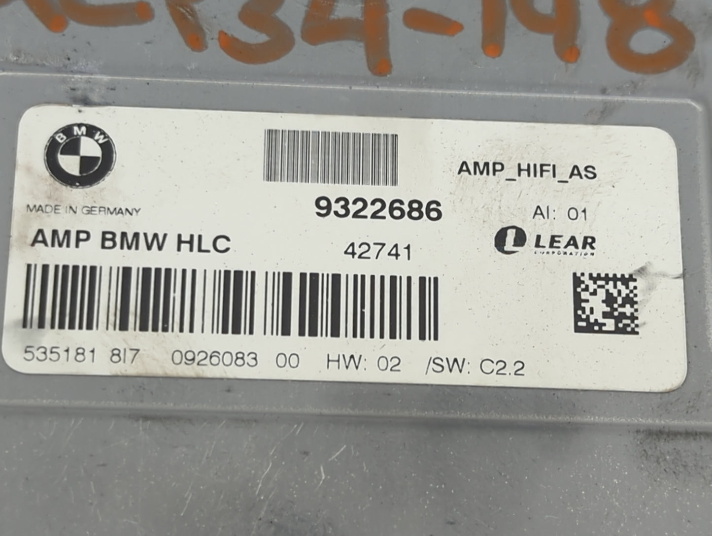 2015 Bmw 228i Radio AM FM Cd Player Receiver Replacement P/N:9322686 535181 Fits OEM Used Auto Parts - Oemusedautoparts1.com
