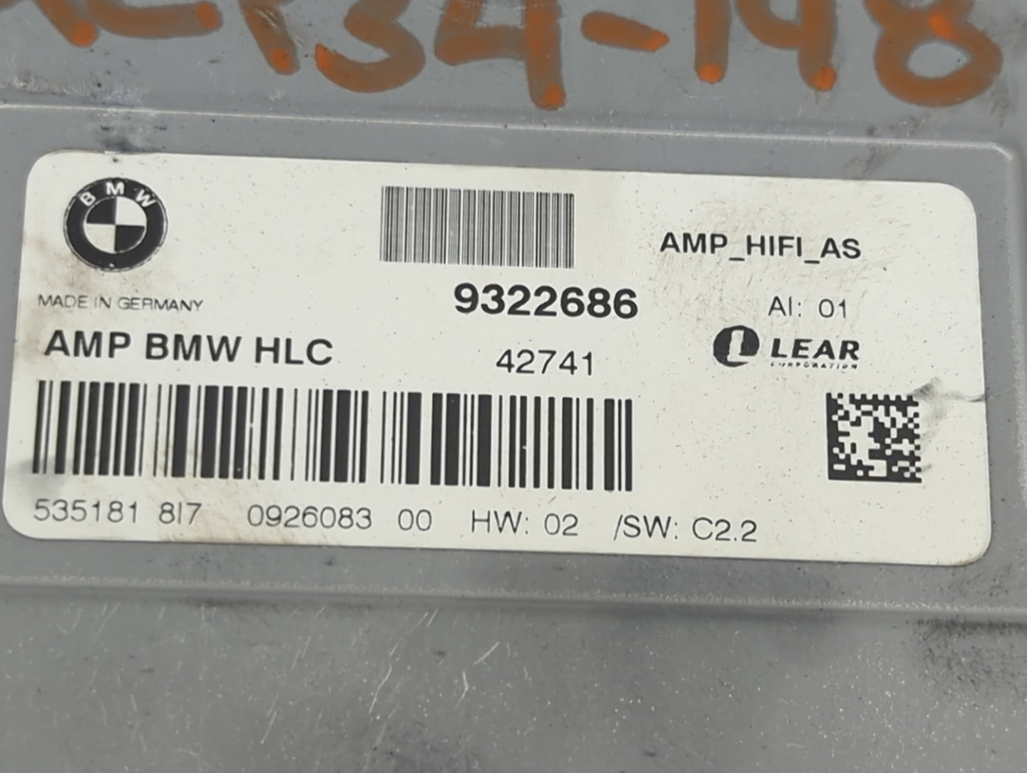 2015 Bmw 228i Radio Speaker Amplifier 9322686|535181 - Oemusedautoparts1.com