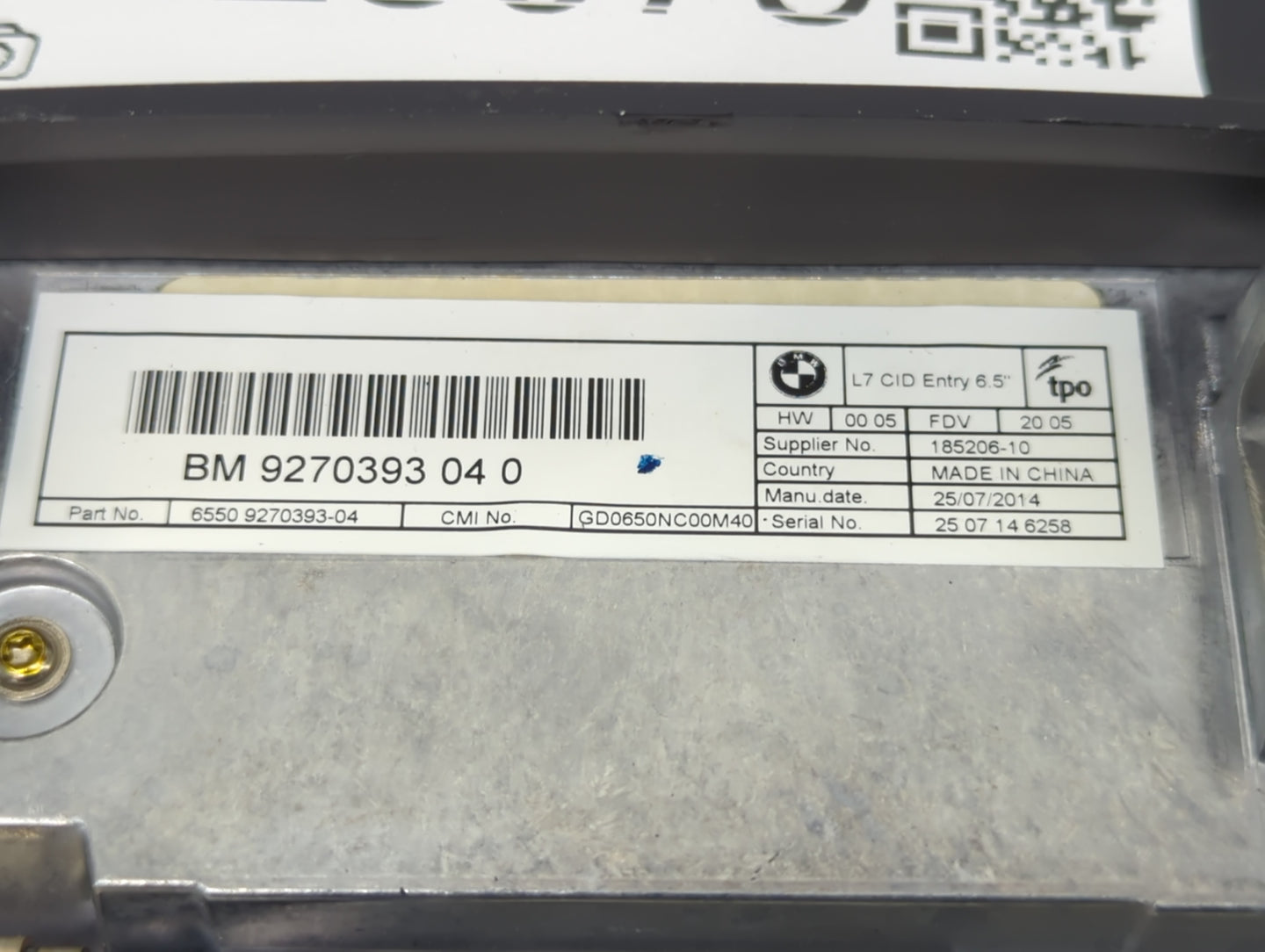 Bmw 320 Information Display Screen Black - Oemusedautoparts1.com