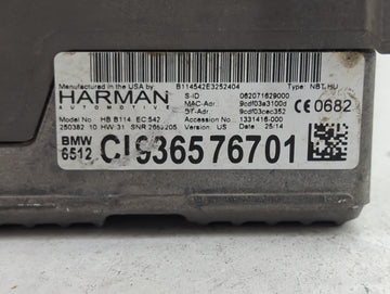 2012-2015 Bmw 320i Radio AM FM Cd Player Receiver Replacement P/N:CI936576701 Fits Fits 2012 2013 2014 2015 2016 OEM Used Auto Parts