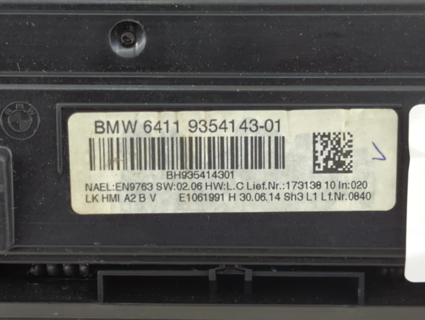 2012-2015 Bmw 320i Climate Control Module Temperature AC/Heater Replacement P/N:9354143-01 Fits Fits 2012 2013 2014 2015 OEM