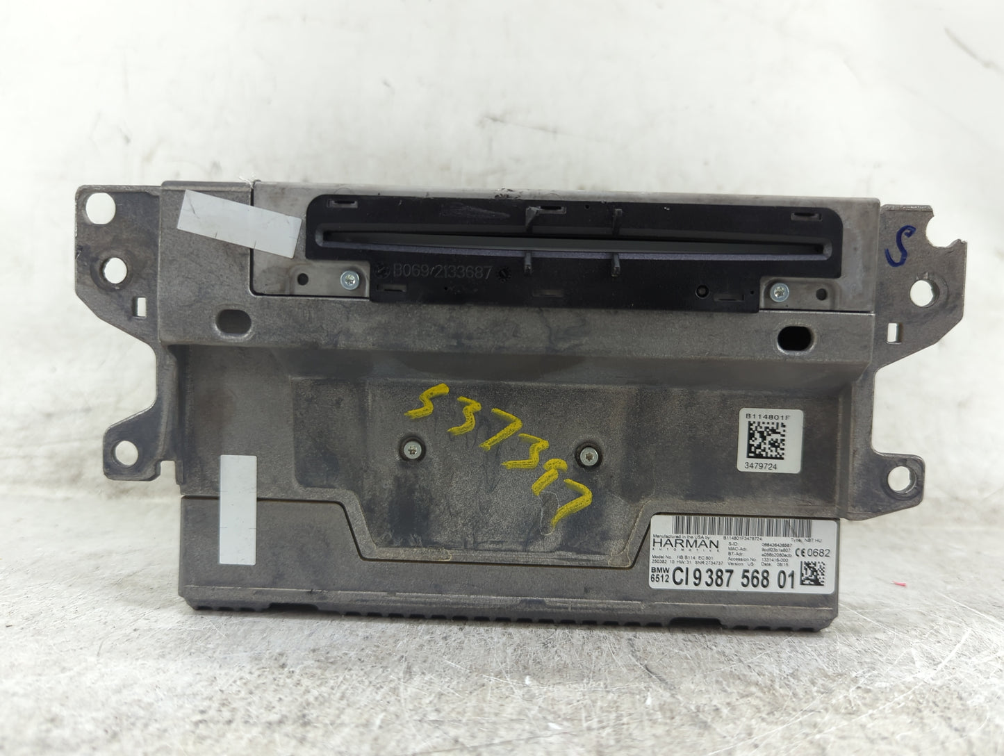 2014-2016 Bmw 328i Radio AM FM Cd Player Receiver Replacement P/N:9387568 B017665, 9387568 01 Fits Fits 2014 2015 2016 2017 
