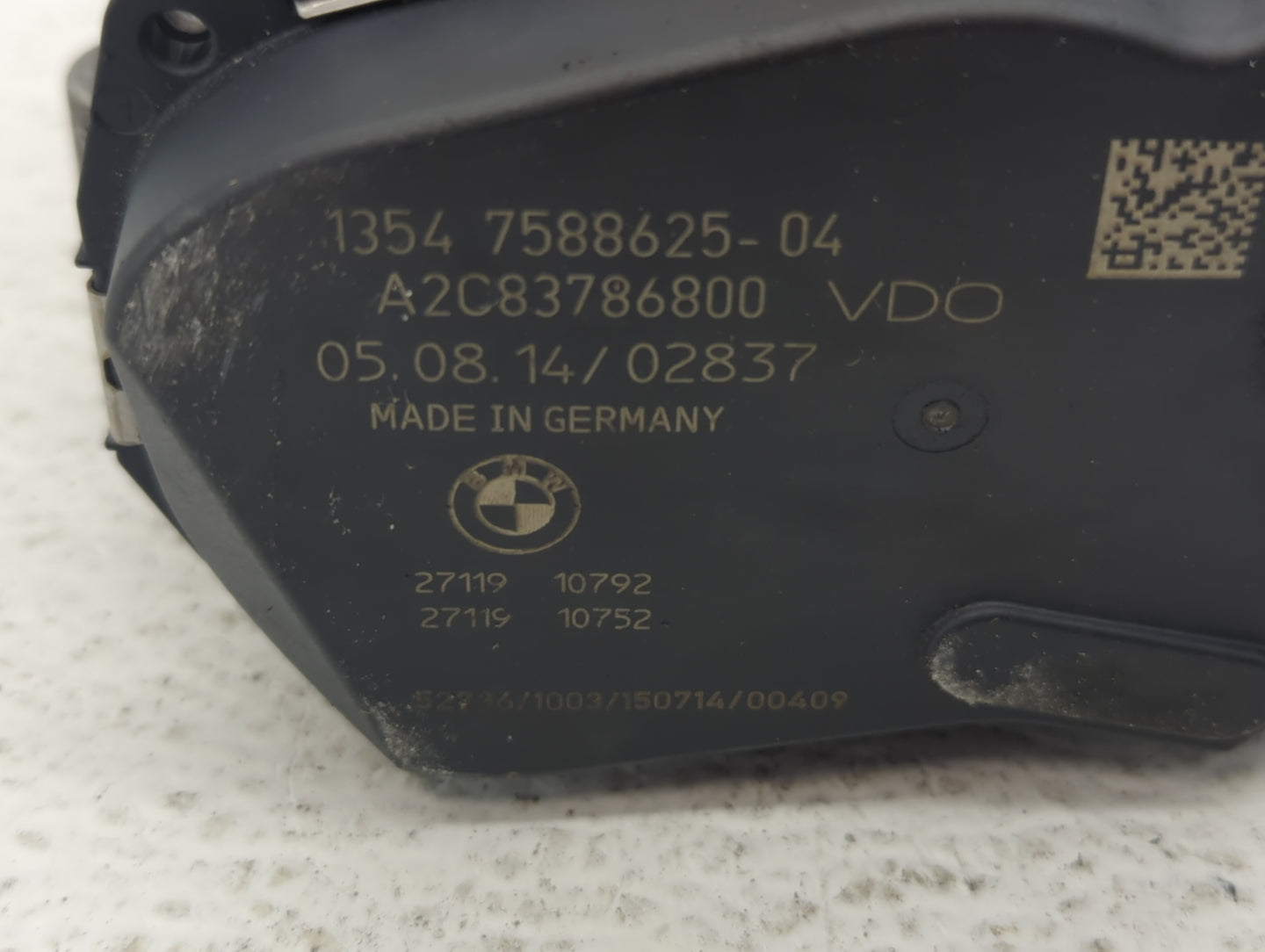 2012-2016 Bmw 328i Throttle Body P/N:1354 7588625-04 1354 7588625-03 Fits Fits 2012 2013 2014 2015 2016 2017 2018 OEM Used A