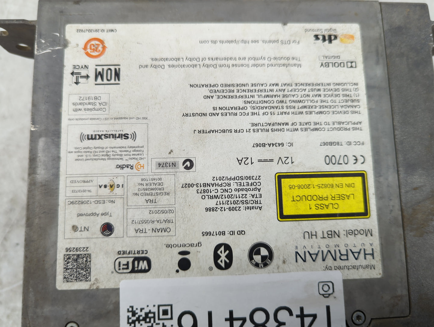 2015 Bmw 428i Radio AM FM Cd Player Receiver Replacement P/N:B017665 C19387568, 9387568, T8GB067, 6434A-B067 Fits Fits 2014 