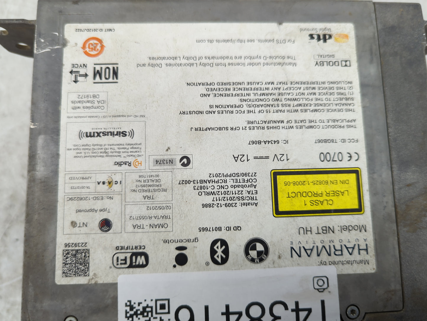 2015 Bmw 428i Radio AM FM Cd Player Receiver Replacement P/N:B017665 C19387568, 9387568, T8GB067, 6434A-B067 Fits Fits 2014 