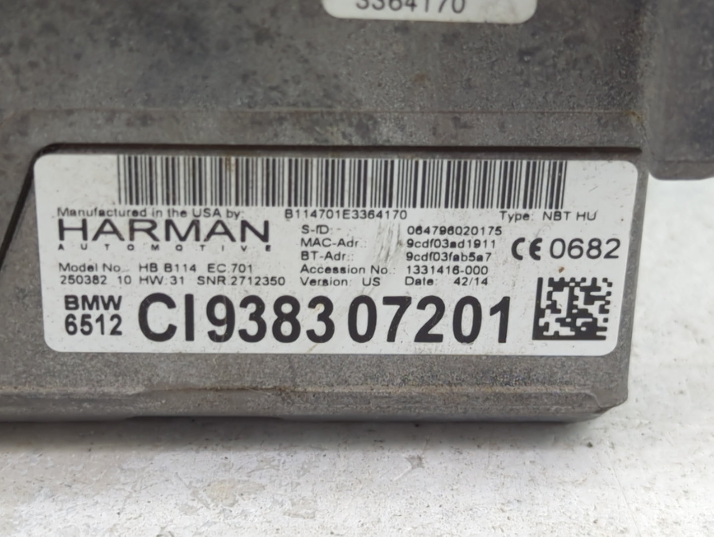 2014-2015 Bmw 428i Radio AM FM Cd Player Receiver Replacement P/N:CI938307201 HB B114 EC.701 Fits Fits 2014 2015 2016 2017 2