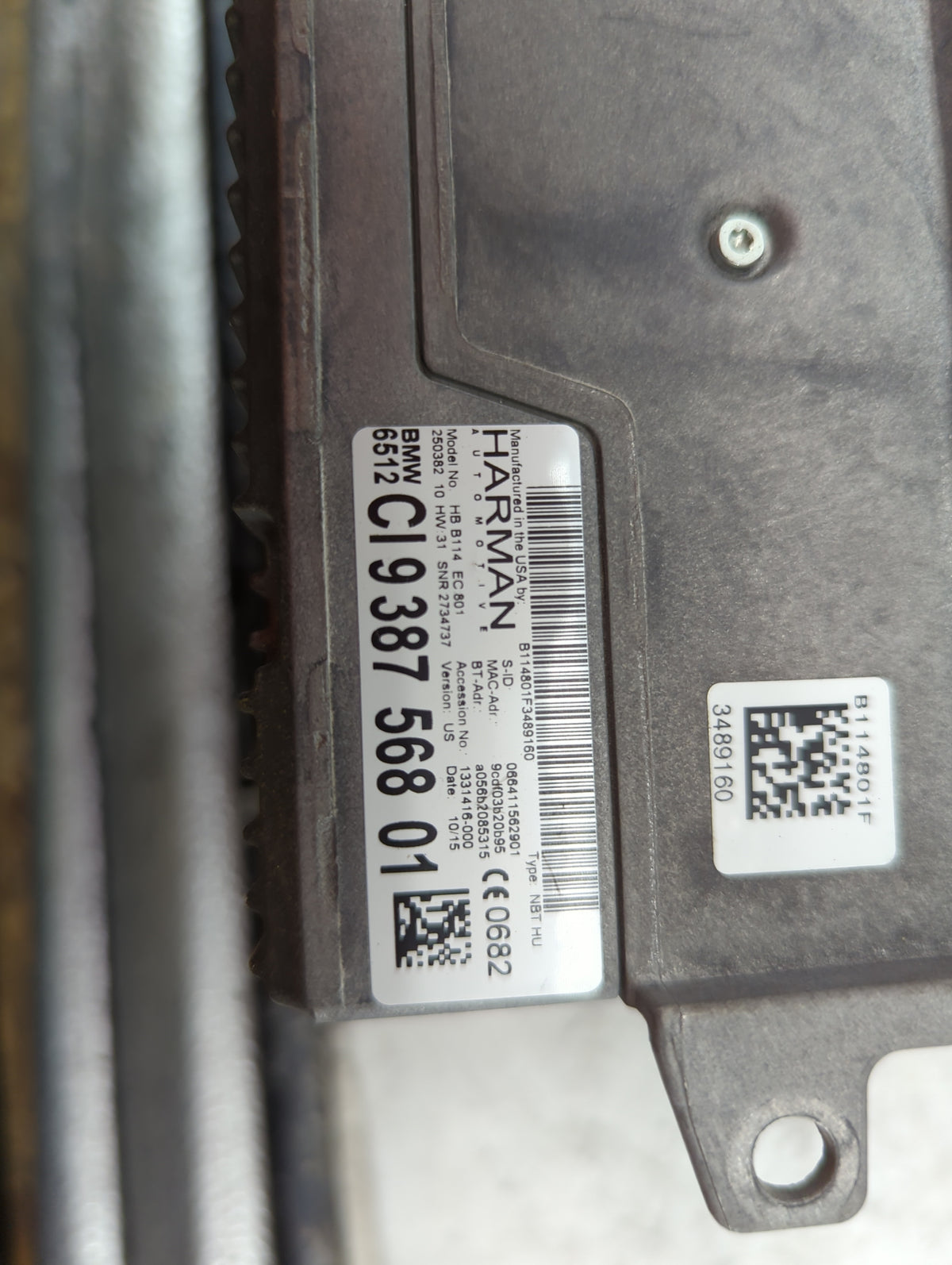 2015 Bmw 428i Radio AM FM Cd Player Receiver Replacement P/N:CI 9387 568 01 HB B114 EC 801, B114801F Fits OEM Used Auto Part