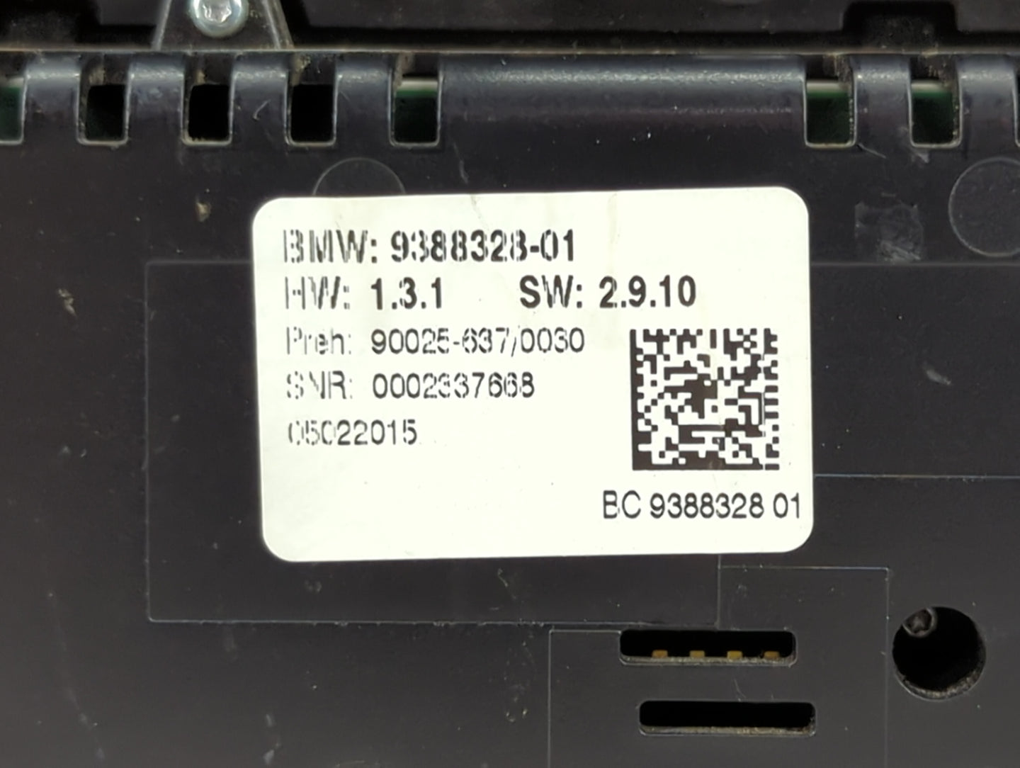 2011-2016 Bmw 528 Climate Control Module Temperature AC/Heater Replacement P/N:9388328-01 90025-637/0030 Fits OEM Used Auto 