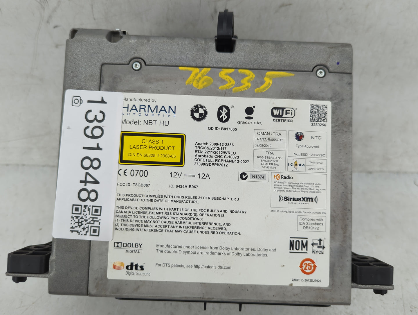 2015 Bmw 528i Radio AM FM Cd Player Receiver Replacement P/N:CI938307201 Fits Fits 2014 2016 OEM Used Auto Parts - Oemusedau