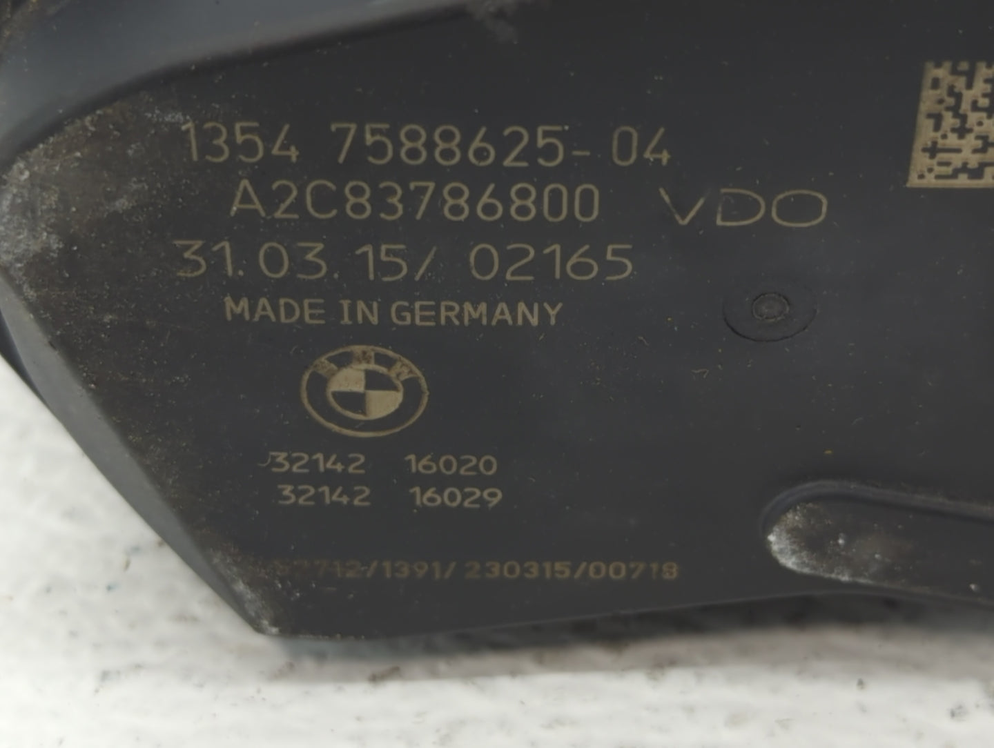 2012-2016 Bmw 528i Throttle Body P/N:1354 7588625-04 1354 7588625-03 Fits Fits 2012 2013 2014 2015 2016 2017 2018 OEM Used A
