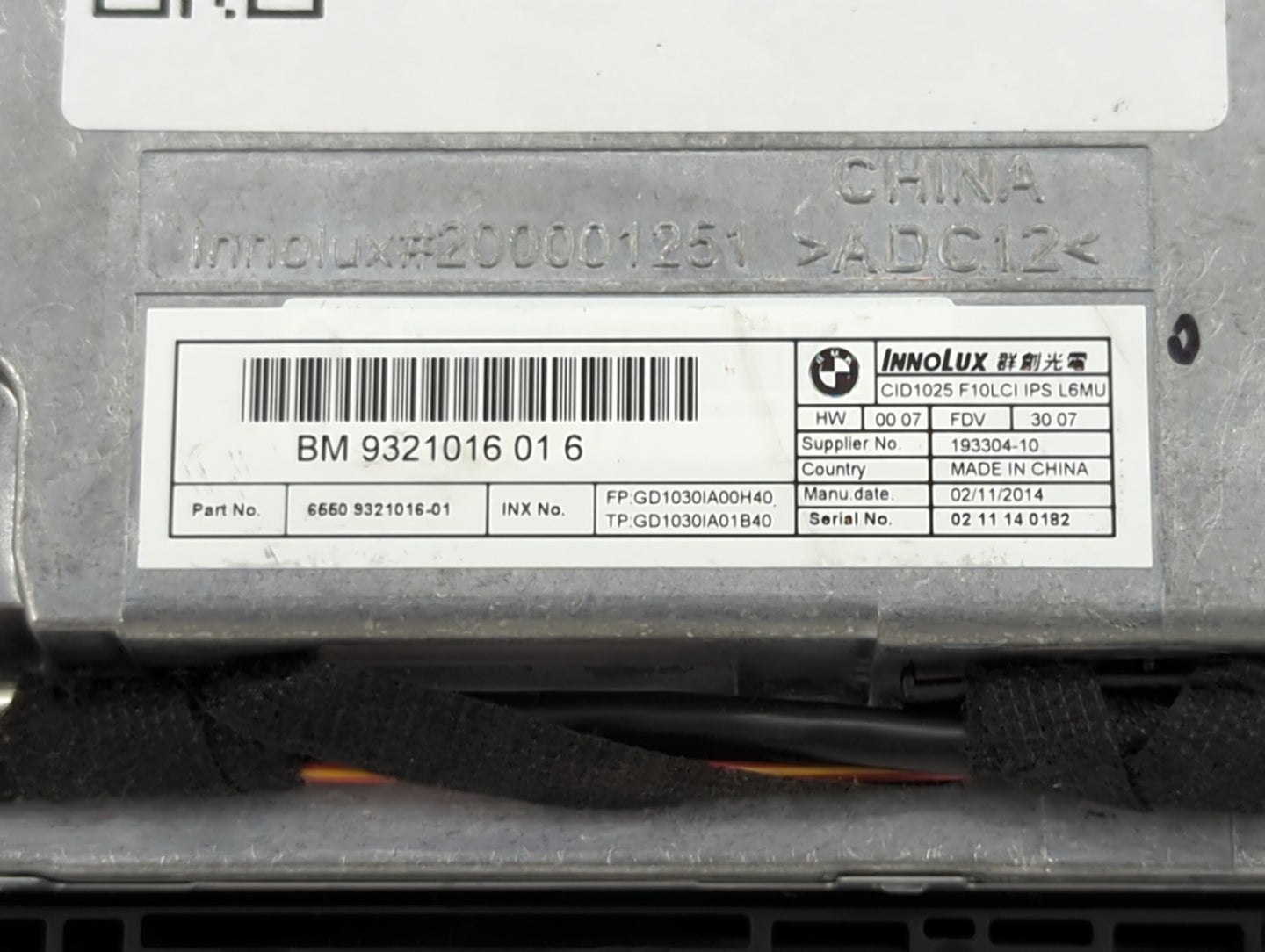 2011-2016 Bmw 535i Information Display Screen - Oemusedautoparts1.com