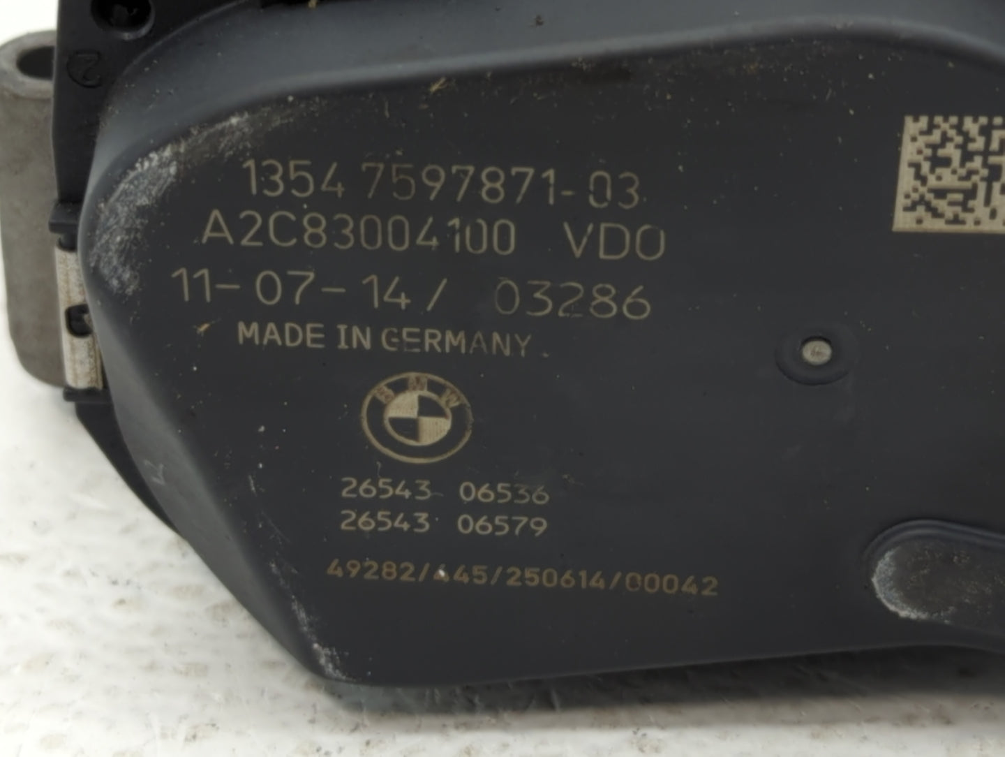 2010-2017 Bmw 535i Throttle Body P/N:1354 7597871-01 1354 7597871-03 Fits OEM Used Auto Parts - Oemusedautoparts1.com