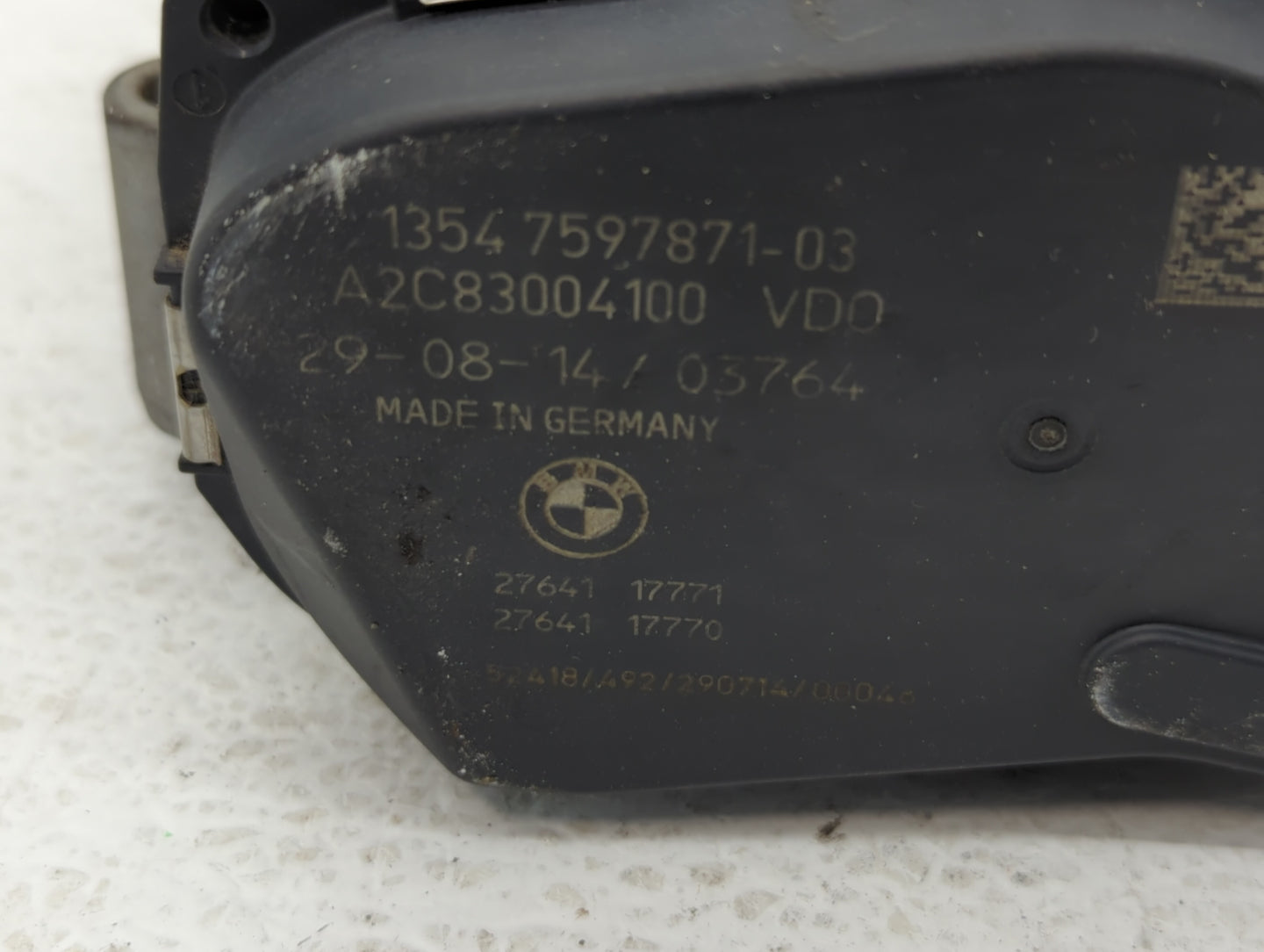 2010-2017 Bmw 535i Throttle Body P/N:1354 7597871-03 1354 7597871-01 Fits OEM Used Auto Parts - Oemusedautoparts1.com
