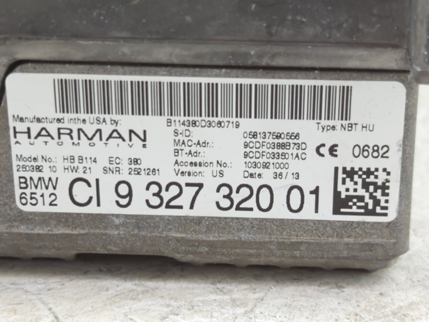 2014-2015 Bmw 750i Radio AM FM Cd Player Receiver Replacement P/N:9 327 320 01 Fits Fits 2014 2015 2016 2017 2019 OEM Used A