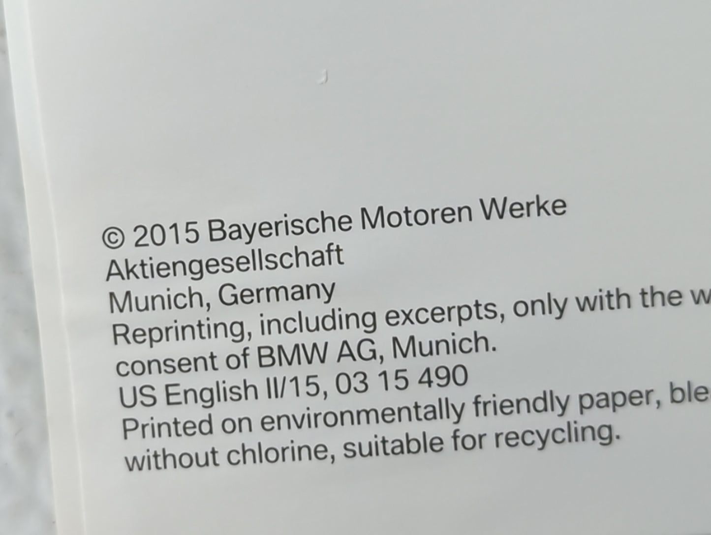 2015 Bmw X3 Owners Manual Book Guide P/N:01 40 2 960 386 OEM Used Auto Parts - Oemusedautoparts1.com