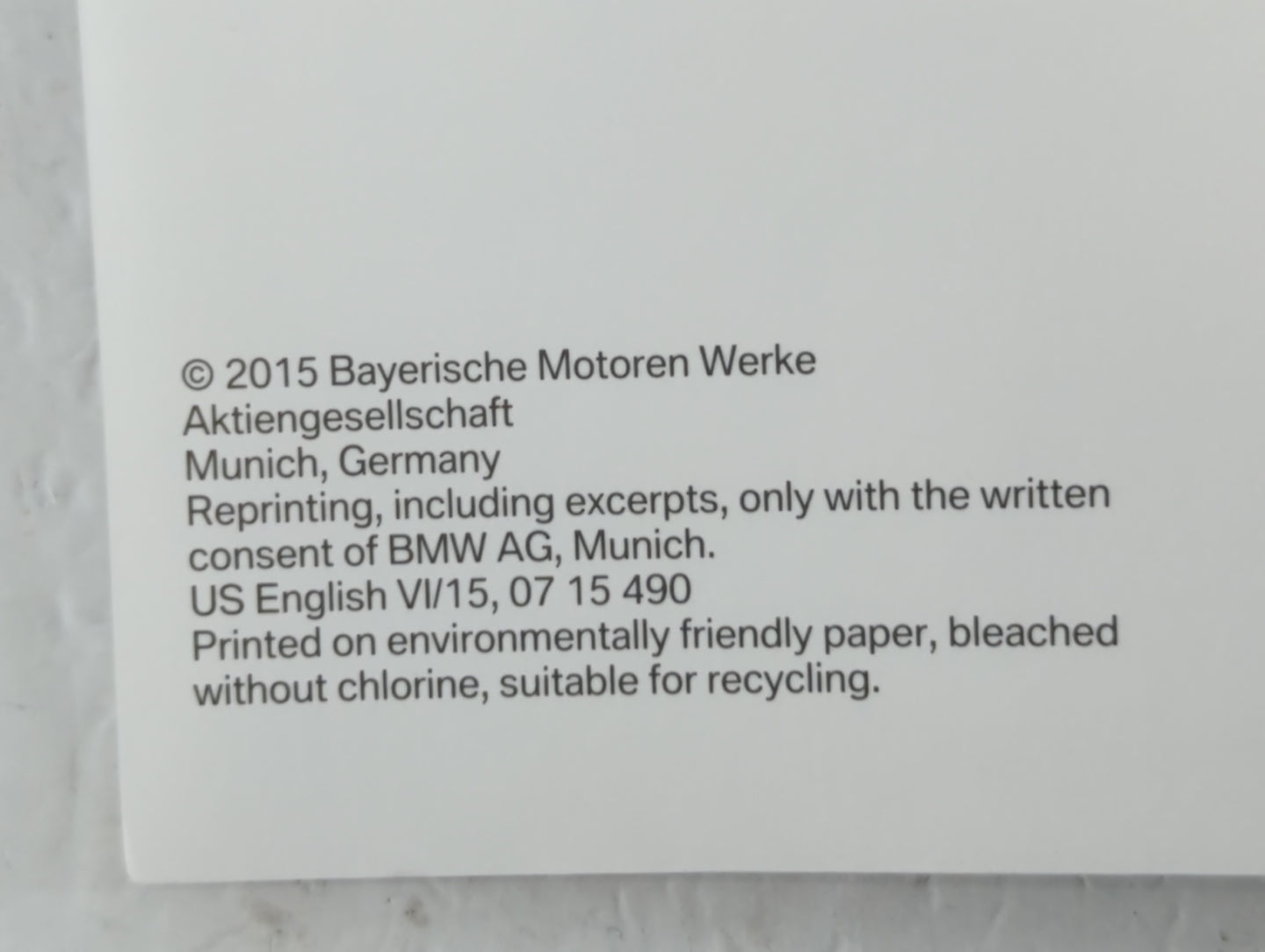 2015 Bmw X3 Owners Manual Book Guide OEM Used Auto Parts - Oemusedautoparts1.com